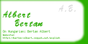 albert bertan business card